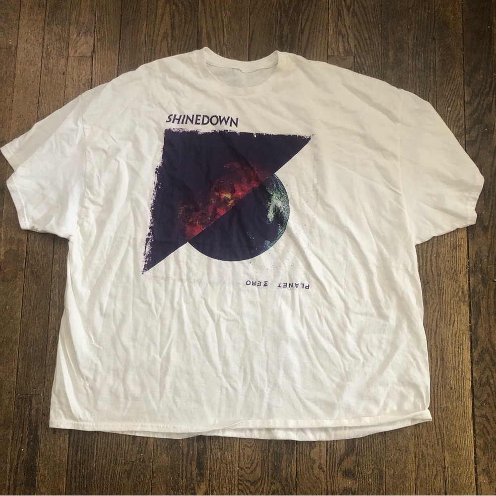 Shinedown Planet Zero White 3xl Unisex T Shirt